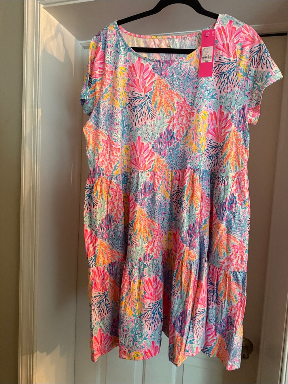 Lilly Pulitzer Pink Coral Aqua Floral Mini Dress